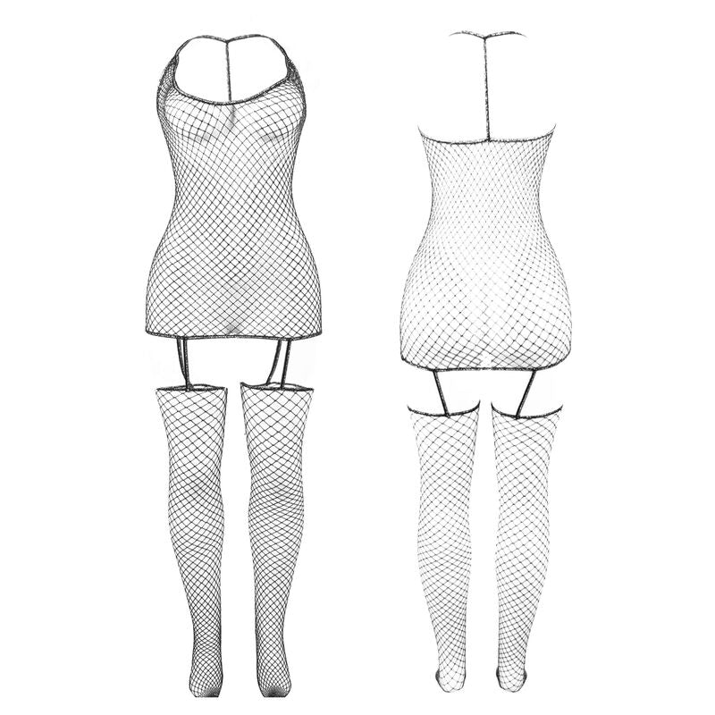 SUBBLIME - 951955 GLÄNZENDER NETZ-BODYSTOCKING EINE GRÖSSE