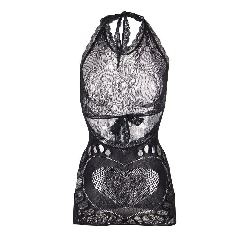 SUBBLIME - 952075 KURZES NETZKLEID MIT RÜCKEN- UND HERZDETAIL SCHWARZ EINE GRÖSSE