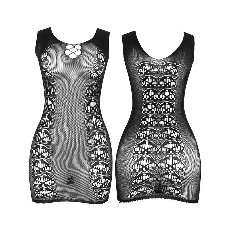 SUBBLIME - 952167 KURZES ELASTISCHES NETZKLEID SCHWARZ EINE GRÖSSE