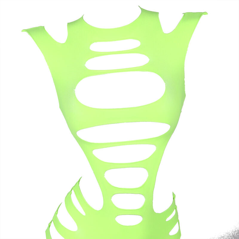 SUBBLIME - 952280 GRÜNES LANGARM-ELASTISCHES NETZKLEID, EINE GRÖSSE