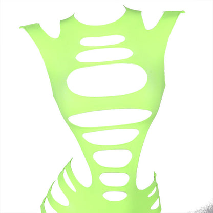 SUBBLIME - 952280 GRÜNES LANGARM-ELASTISCHES NETZKLEID, EINE GRÖSSE