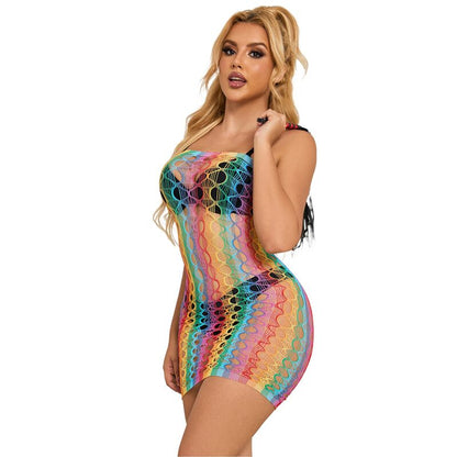 SUBBLIME - 952365 RAINBOW NETZKLEID MIT FREIEN SCHULTERN EINE GRÖSSE