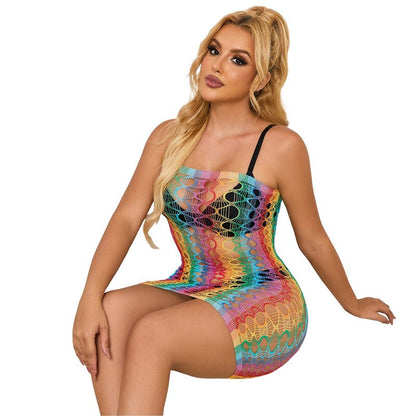 SUBBLIME - 952365 RAINBOW NETZKLEID MIT FREIEN SCHULTERN EINE GRÖSSE