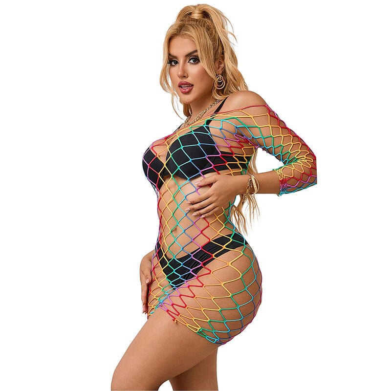 SUBBLIME - 952426 RAINBOW LANGARM NETZKLEID EINE GRÖSSE