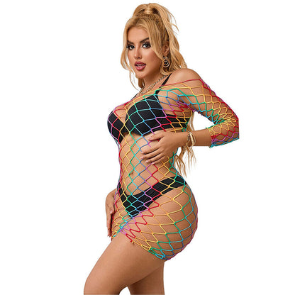 SUBBLIME - 952426 RAINBOW LANGARM NETZKLEID EINE GRÖSSE