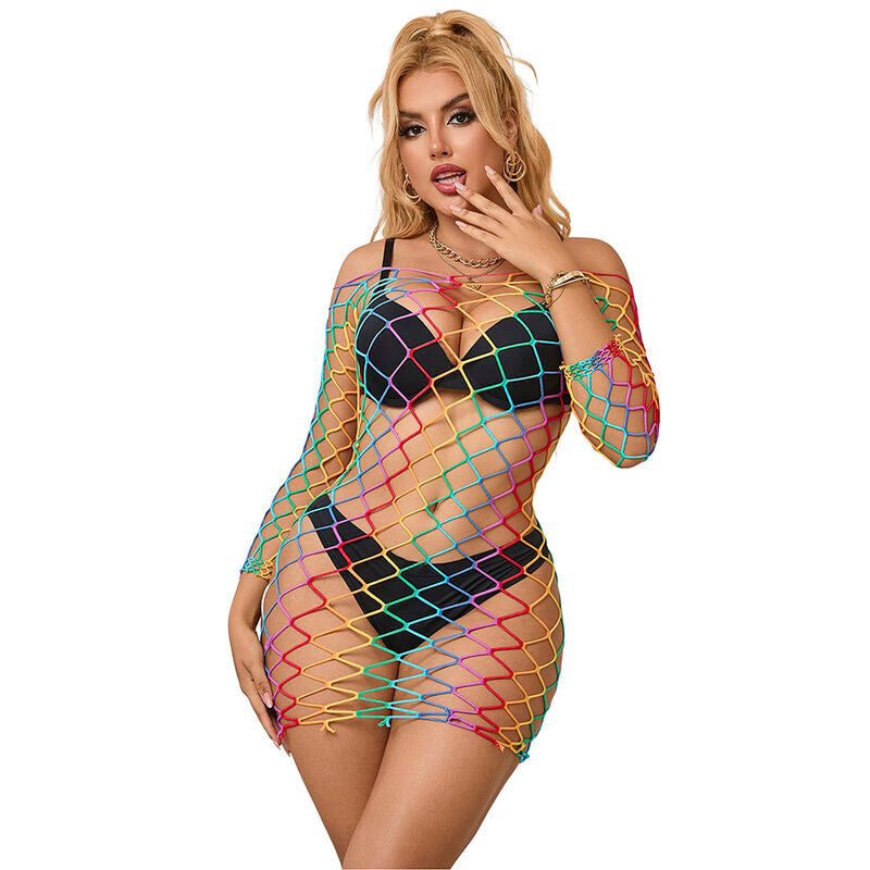 SUBBLIME - 952426 RAINBOW LANGARM NETZKLEID EINE GRÖSSE