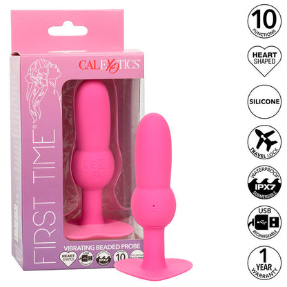 CALEXOTICS - FIRST TIME ANAL PLUG PERLENSONDE 10 VIBRATIONEN ROSA