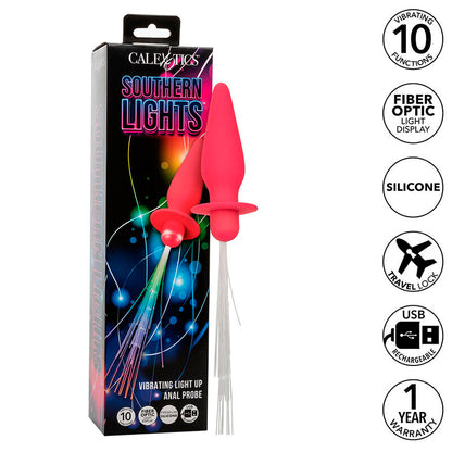 CALEXOTICS - SOUTHERN LIGHTS LEUCHT-ANALPLUG 10 VIBRATIONEN SILIKON ROSA