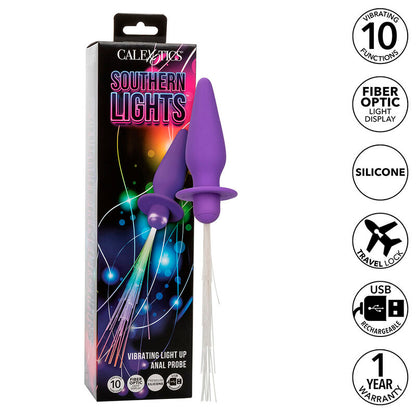 CALEXOTICS - SOUTHERN LIGHTS LEUCHT-ANALPLUG 10 VIBRATIONEN SILIKON LILA