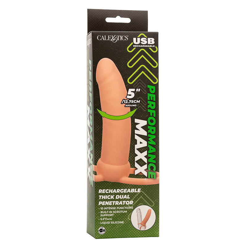 CALEXOTICS - MAXX THICK DUAL PENETRATOR 10 VIBRATIONEN FLESH