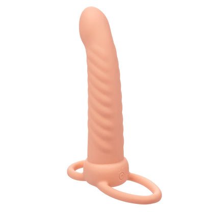 CALEXOTICS - MAXX RIBBED DUAL PENETRATOR 10 VIBRATIONEN FLESH