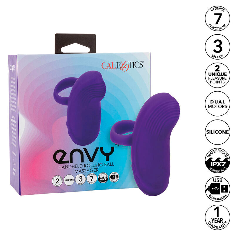 CALEXOTICS - ENVY HAND-ROLLING-BALL-MASSAGER 7 VIBRATIONEN LILA