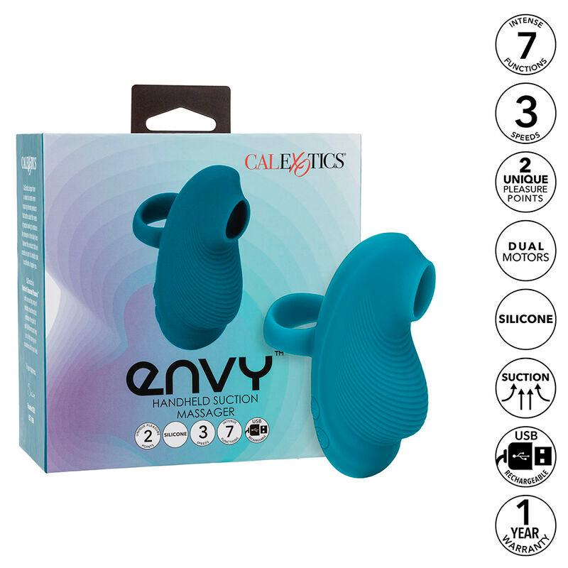 CALEXOTICS - ENVY HAND-ROLLING-BALL-MASSAGER 7 VIBRATIONEN BLAU