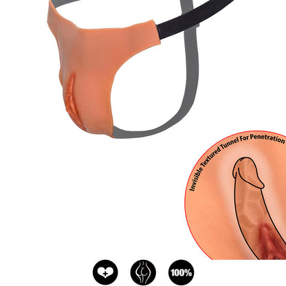 HIDDEN DESIRE - ALTER EGO VERSTELLBARER OFFENER VAGINA-STRING FLESH