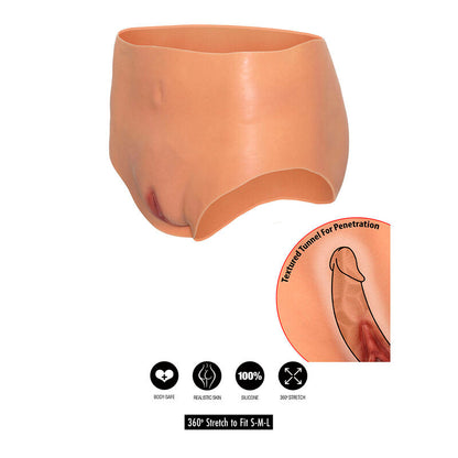 HIDDEN DESIRE - ALTER EGO OFFENER VAGINA-SLIP MIT HOHER TAILLE, HAUTFARBEN