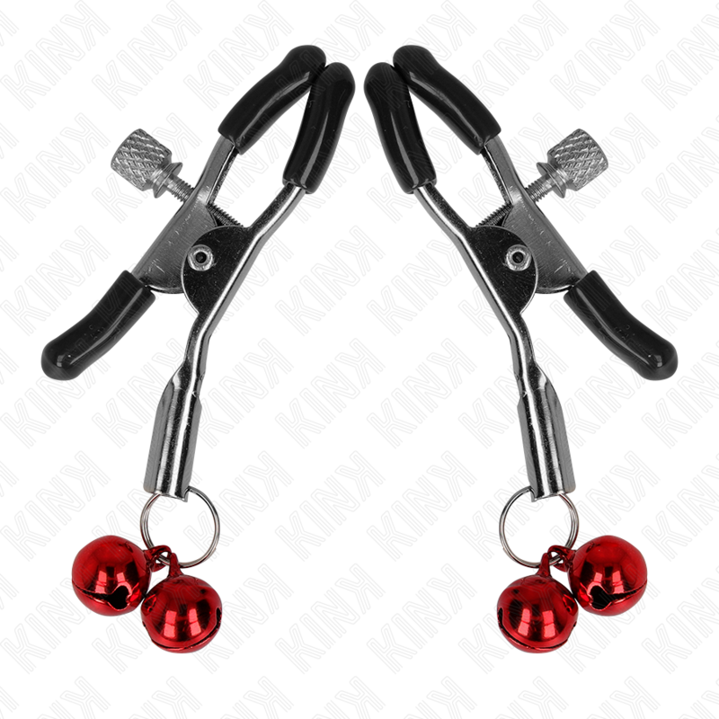 KINK - DOPPELGLOCKEN-NIPPELKLAMMERE ROT 6 CM