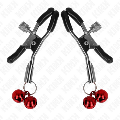 KINK - DOPPELGLOCKEN-NIPPELKLAMMERE ROT 6 CM