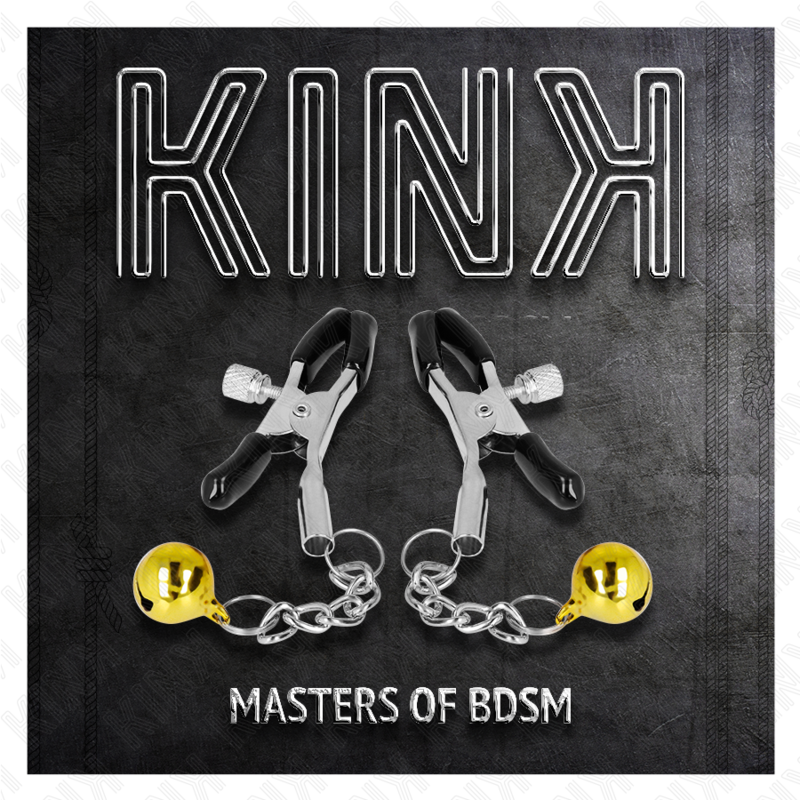 KINK - GOLDENE NIPPELKLEMMEN MIT GLOCKENANHÄNGER, 6 CM