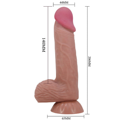 PRETTY LOVE - SLIDING SKIN SERIES REALISTISCHER DILDO MIT GLEITENDEM BRAUNEN HAUT-SAUGNAPF 20,6 CM
