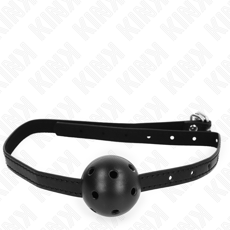 KINK - SIMPLICITY SCHWARZER ATMUNGSAKTIVER BALL 4,5 CM KNEBEL 62 x 1,5 CM