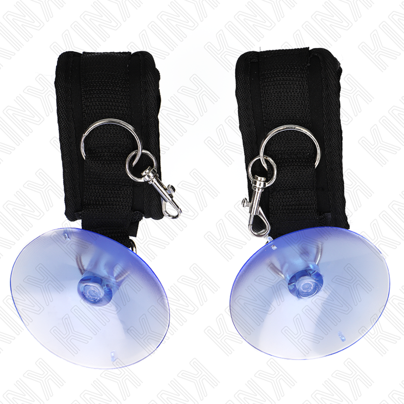 KINK - SAUGNÄPFE HANDGELENKFESSELN SCHWARZ 29-40 CM X 5 CM