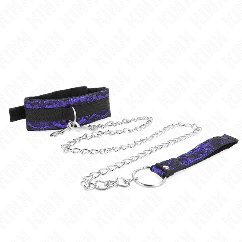 KINK - KURZE SAMTSPITZENKETTE MIT GÜRTEL 105 CM MIT NYLONBESATZ 44 X 5,5 CM