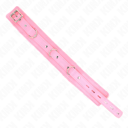 KINK - HALSBAND MIT LEINE 65 CM MIT EINSCHRÄNKUNGEN ROSA 36-42 CM X 5,5 CM