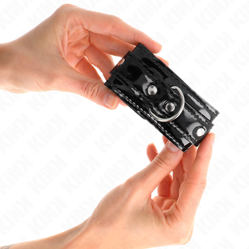 KINK - GLÄNZENDE NEOPREN-HANDMANSCHETTEN, VERSTELLBAR 17-24 CM X 4,5 CM