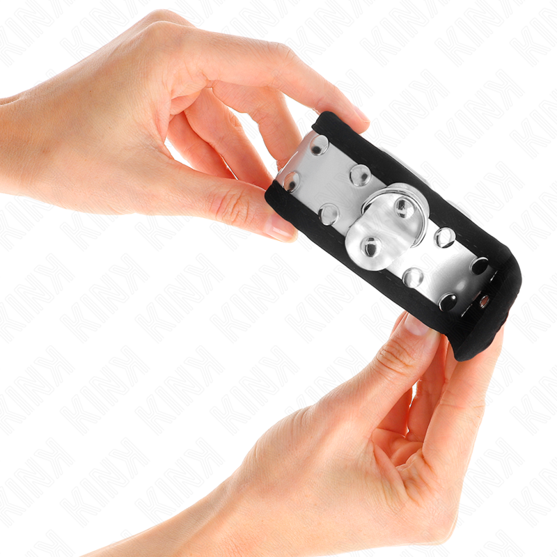 KINK - DÜNNE HANDGELENKFESSELN SCHWARZ / SILBER 30 X 4 CM