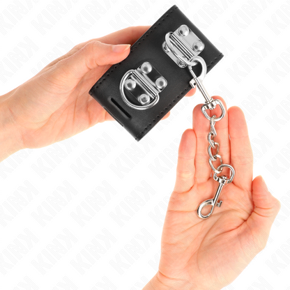 KINK - MULTIPOSITION HANDGELENKFESSELN MIT VORHÄNGESCHLOSSVERSCHLUSS SCHWARZ VERSTELLBAR 16-23 CM X 5,5 CM