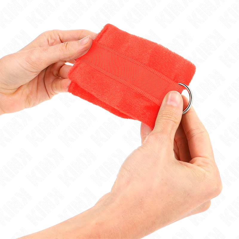 KINK - BEGINNER PELZ HANDFESSELN ROT 30 X 7 CM