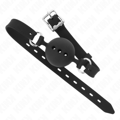 KINK - VOLLSILIKON-KNEBEL 55 x 2 CM MIT 4,5 CM HODEN GRÖSSE M SCHWARZ VERSTELLBAR 35-51 CM