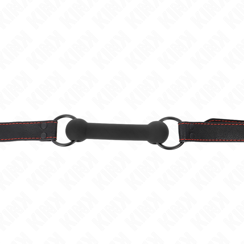 KINK - KNOCHENKNEBEL MIT KUNSTLEDERRIEMEN SCHWARZ VERSTELLBAR 41-57 CM