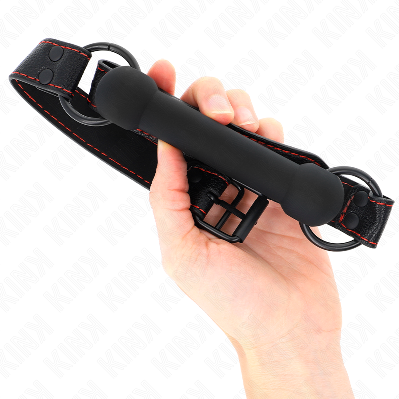 KINK - KNOCHENKNEBEL MIT KUNSTLEDERRIEMEN SCHWARZ VERSTELLBAR 41-57 CM