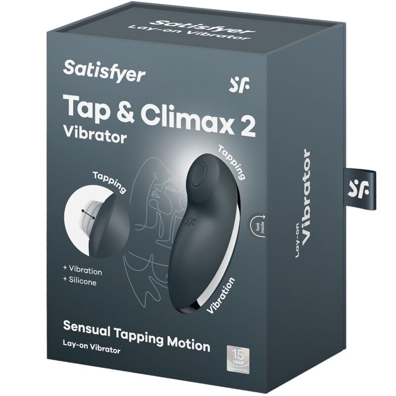 SATISFYER - TAP &amp; CLIMAX 2 VIBRATOR &amp; STIMULATOR GRAU