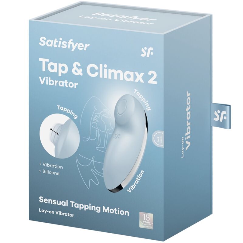 SATISFYER - TAP &amp; CLIMAX 2 VIBRATOR &amp; STIMULATOR BLAU