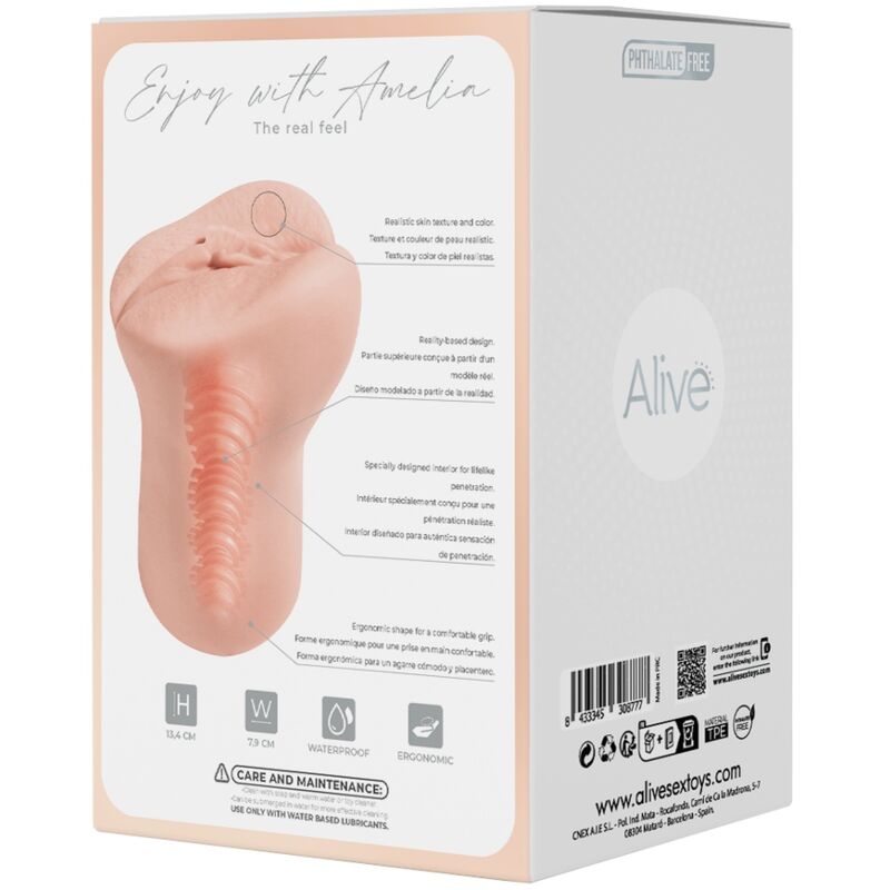 ALIVE - AMELIA MÄNNLICHER MASTURBADOR VAGINAL SUPER REALISTISCHES FLEISCH