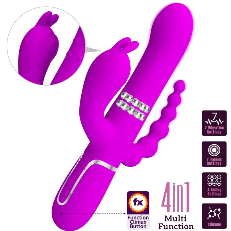 PRETTY LOVE - CAMMY DREIFACHVIBRATOR MULTIFUNKTION 4 IN 1 ROSA
