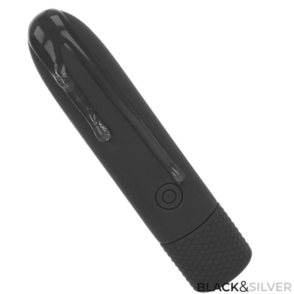 SCHWARZ &amp; SILBER - GERI USB WIEDERAUFLADBARER VIBRIERENDER BULLET 8 VIBRATIONEN SCHWARZ 10 X 2,2 CM
