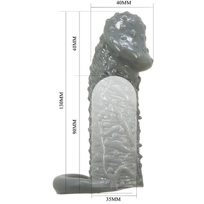PRETTY LOVE - REALISTISCHER PENISVERGRÖSSERER UND VERZÖGERUNGSHÜLLE MODELL 2 GRAU