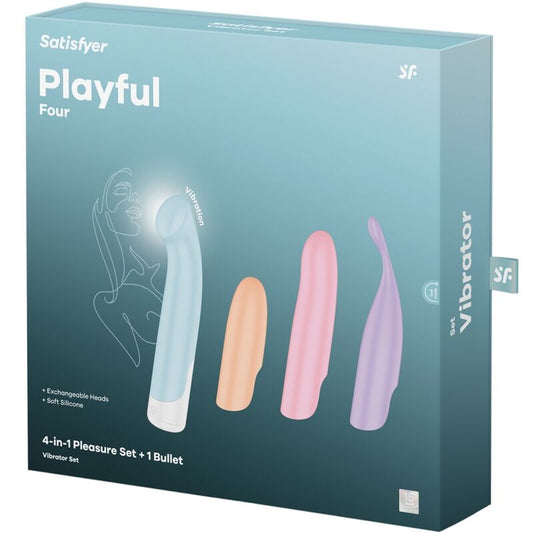 SATISFYER - PLAYFUL VIERER-SET VIBRATOREN 4 IN 1 + POWER BULLET