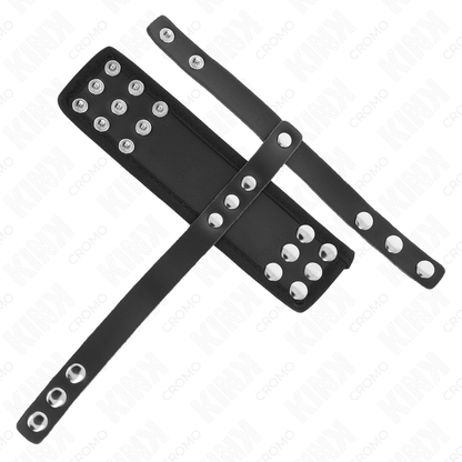 KINK - PENISKÄFIGRING AUS LEDER MIT VERSTELLBAREM, BESCHICHTETEM BALL-TRENNGURT