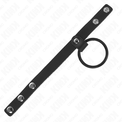 KINK - SILIKON-PENISRING 3,8 CM UND LEDER-HODENTEILER 22 X 1,5 CM