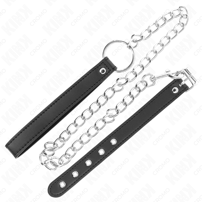 KINK - LEDER-PENISRING 21,5 X 2 CM MIT 60 CM METALLKETTE UND LEDERBAND