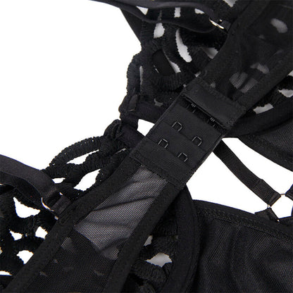 SUBBLIME - 954055 SEXY SPITZEN-Bodysuit SCHWARZ S/M