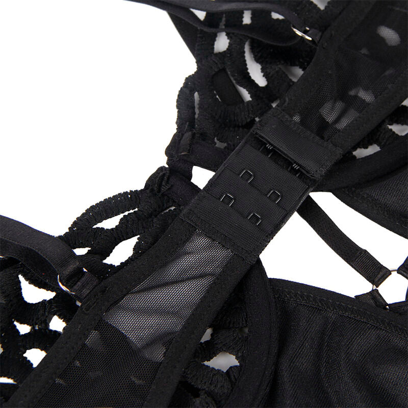 SUBBLIME - 954055 SEXY SPITZEN-Bodysuit SCHWARZ S/M