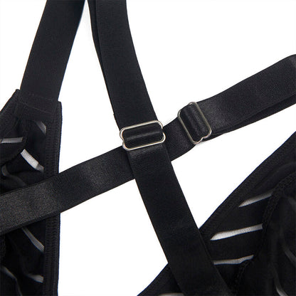 SUBBLIME - 954147 BODY MIT STRUMPFGÜRTEL SCHWARZ S/M