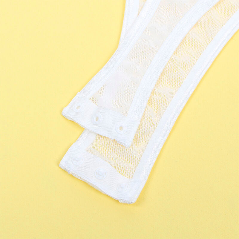 SUBBLIME - 954284 BODY MIT KETTEN + STRUMPFGÜRTEL WEISS S/M