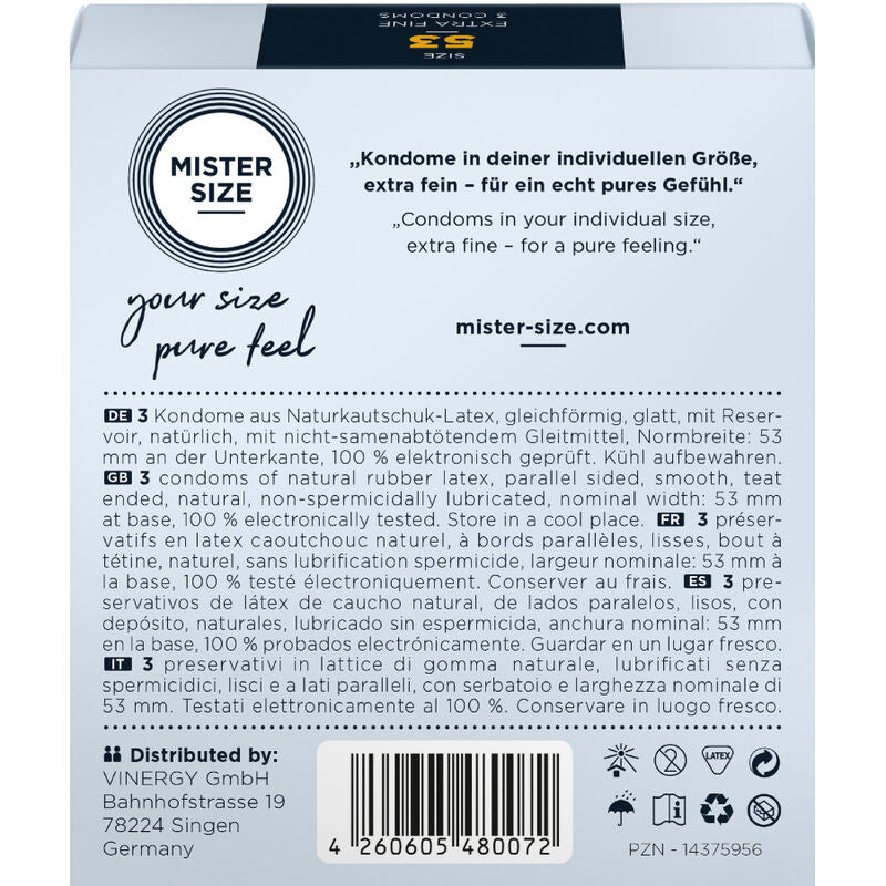 MISTER SIZE - KONDOMGRÖSSE M 53 MM (3 EINHEITEN)