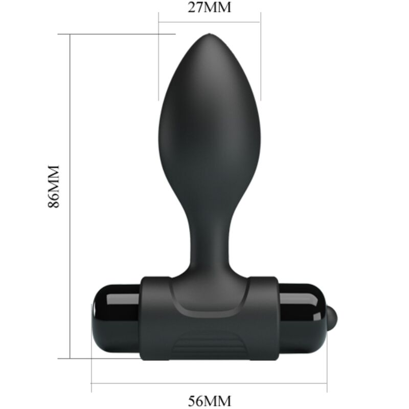 PRETTY LOVE - VIBRA BUTT 10 VIBRATIONEN ANALPLUG SCHWARZ